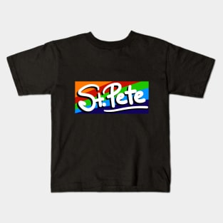 St Pete Logo Flag Colors Kids T-Shirt